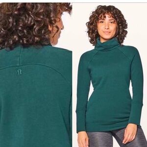 lululemon athletica Submarine Women's Teal Cowl Neck Sweater-size 10